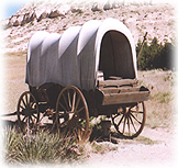 A Prairie Schooner, or Covered Wagon, in the great Southwest.