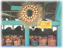 Colorful fruitstand in Velarde, New Mexico.